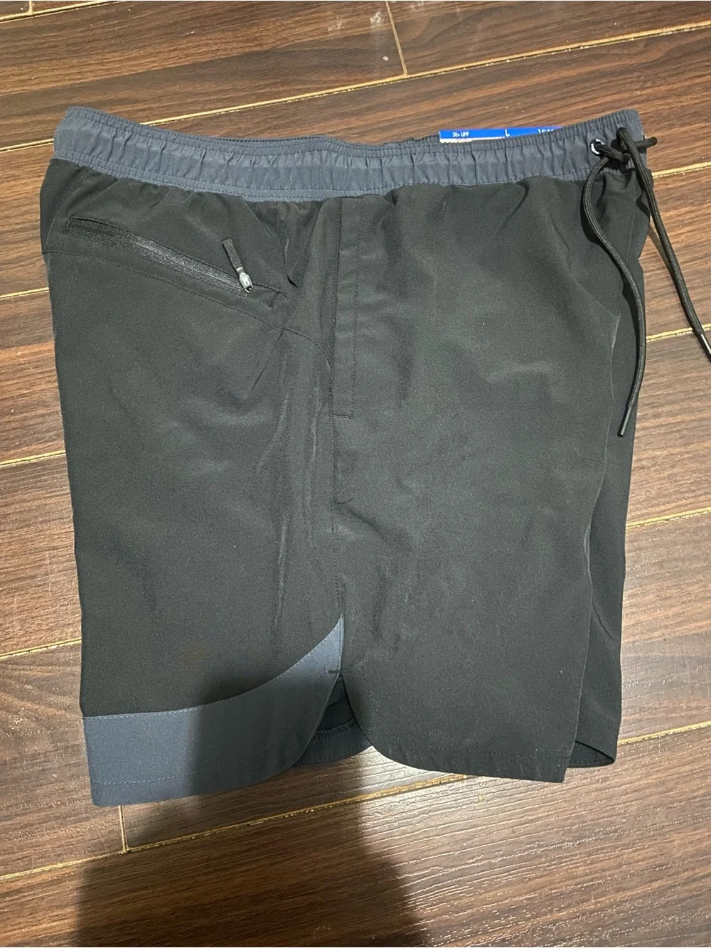 SPYDER Men's Swim Shorts Quick Dry UPF30 Zip Pocket Liner Trunk BLACK 7.5
